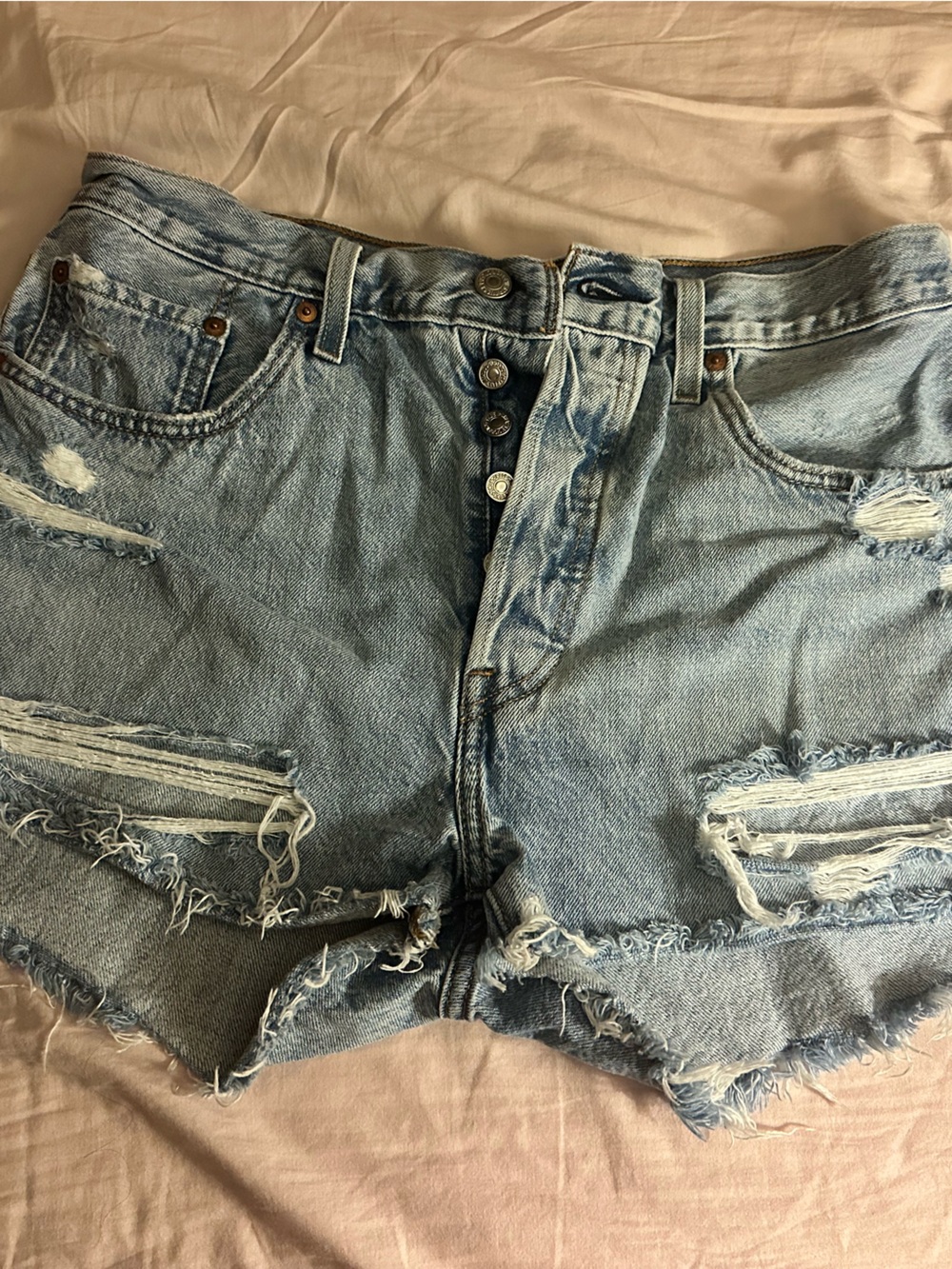 Levi’s Denim Distressed Women’s Shorts - Light Blue
